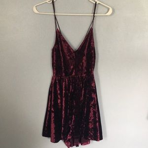 Velvet romper with straps back